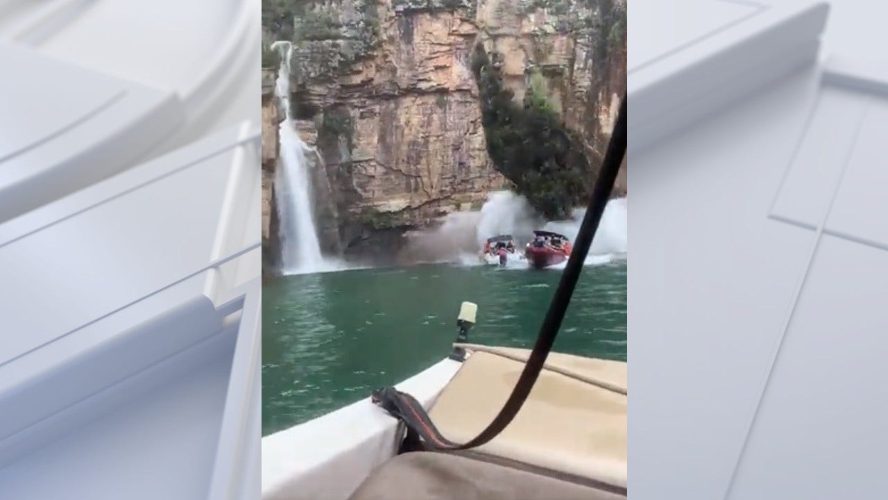 Brazil rock formation collapse kills at least 2, injures 15, caught on video
