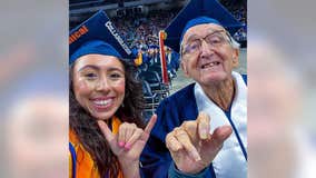FOX 35 talks with woman who graduated college with her grandfather, 88