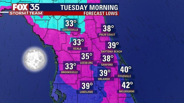 Central Florida to see coldest temps of the season