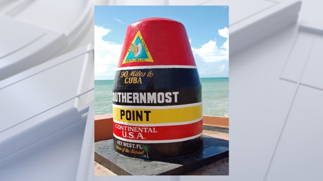 Crews finish repairs on Key West’s famous Southernmost Point marker after fire