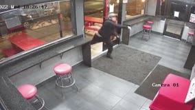 Video shows Weiner's Circle customer throwing brick through door after being told to wear mask