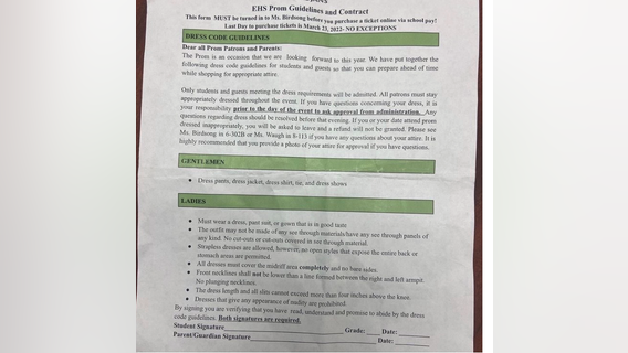Prom Problem: Evans High School requiring dress code contract for upcoming formal
