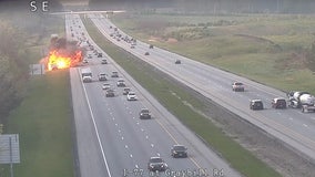 Fiery explosion caught on video after dump truck crashes into Ohio DOT vehicle