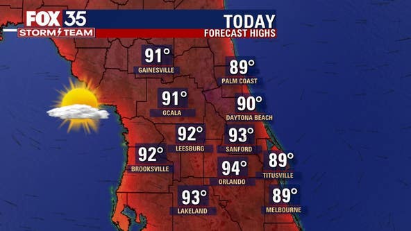 Near-record heat in Central Florida with rain chances rising this weekend