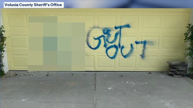 'Get out': Apparent hate symbol painted on Volusia County homeowner's garage; deputies looking for suspect