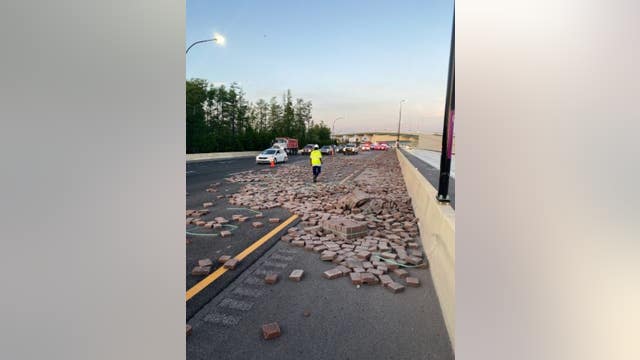 Police: Brick pavers fall off of truck, causing delays on I-4 East at turnpike in Orlando