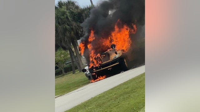 'She saved our kids': School bus driver hailed hero after bus went up in flames