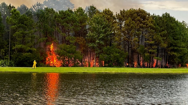 WATCH: Lightning believed to spark wildfire near Avalon Park in Orlando