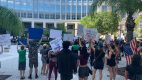 Hundreds gather outside Orange County Courthouse calling for abortion rights