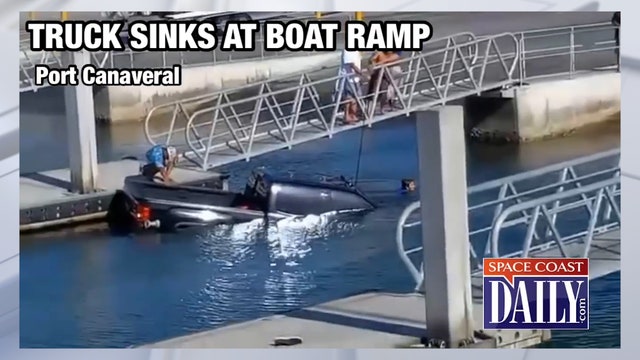 'He opened that window. It's gone now!': Truck sinks at Florida boat ramp