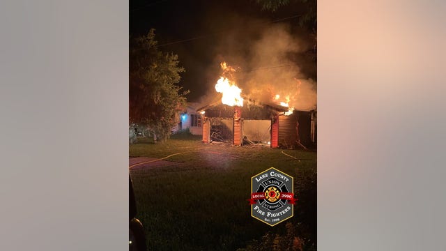 Massive fire at Lake County home suspected to be arson, officials say