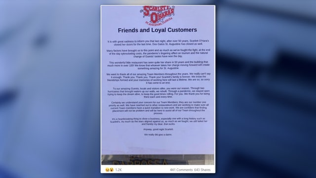 'We really did give a damn': St. Augustine's Scarlett O'Hara's, Dos Gatos closing after 50 years