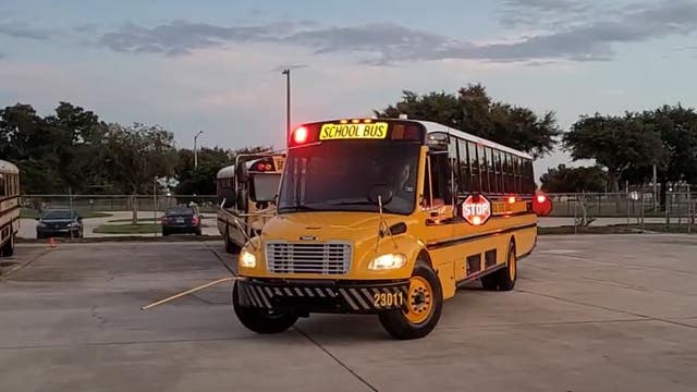 Watch: New safety lights installed on Osceola school buses to make them more visible in low-light areas