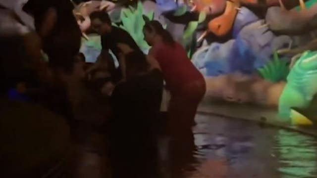 Splash Mountain ride vehicle fills with water with Disney guests on board, video shows