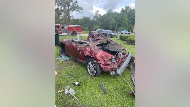 Officials: 1 dead, 1 seriously hurt after car crashes into large tree in Alachua County