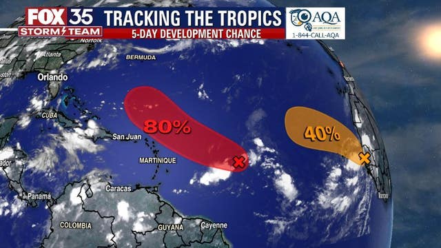 2 tropical depressions could develop from systems in the Atlantic, NHC says