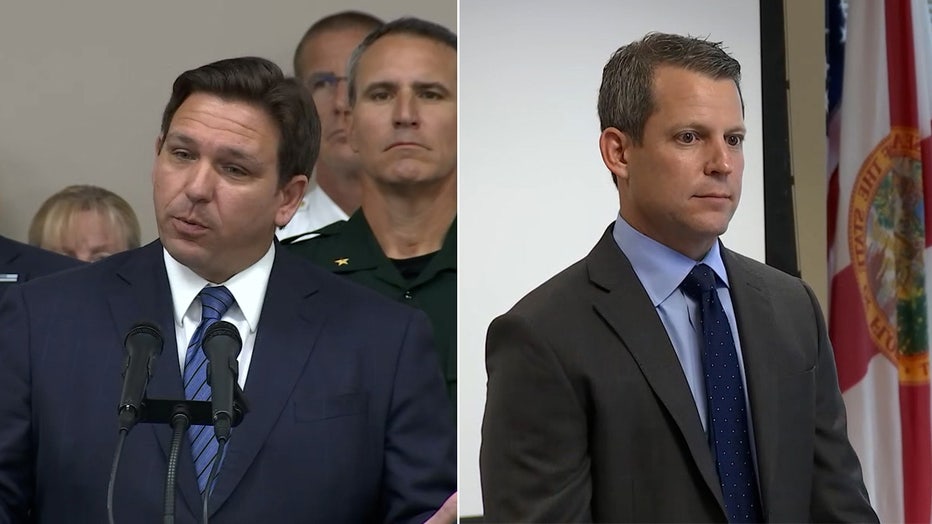 Photo: Side-by-side image of Ron DeSantis and Andre Warren