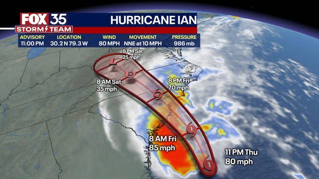 Hurricane Ian strengthens on its way toward the Carolinas