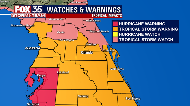 Hurricane Ian: Watches and warnings issued for Central Florida counties