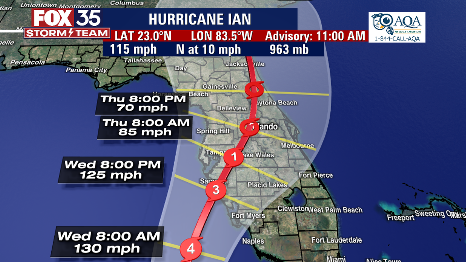 Hurricane Ian projected track sends storm into Orlando: Timeline of 