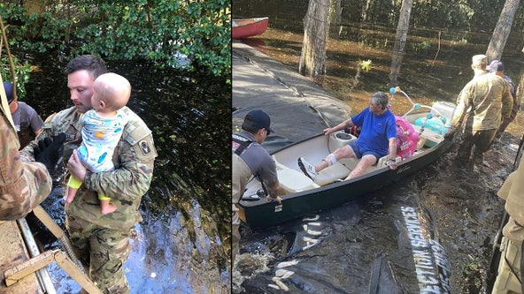 Firefighters rescue baby, dogs and cats from Hurricane Ian floodwaters in Seminole County