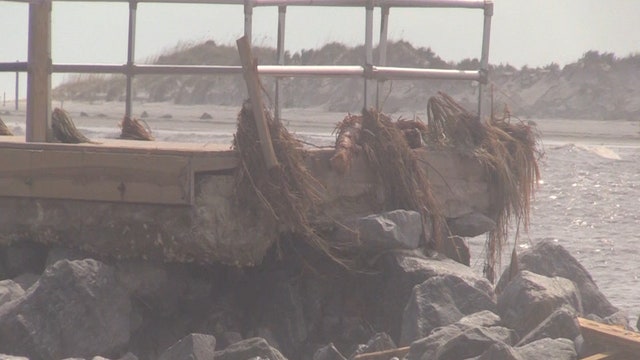 Recently repaired Ponce Inlet Jetty damaged by Ian