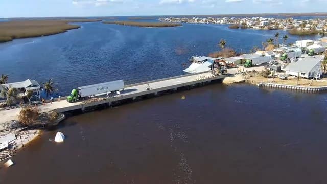 Florida's Pine Island bridge restored one week after destruction by Hurricane Ian