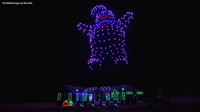 California homeowner creates incredible Halloween drone show featuring Stranger Things monsters, Metallica