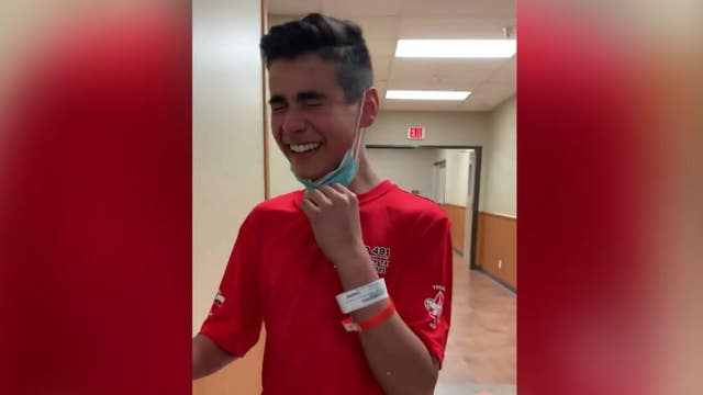 WATCH: Teen squeaks when laughing after accidentally swallowing dog toy