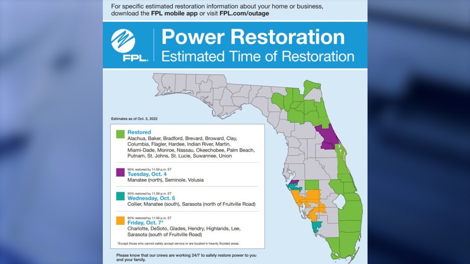 Florida power outages: Here's when power will be turned back on after 