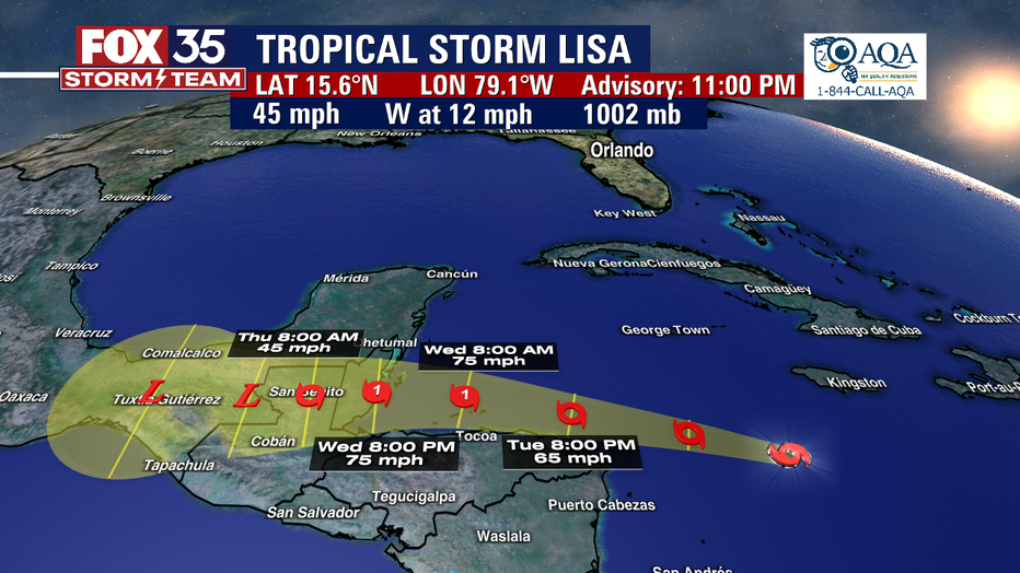 National Hurricane Center: Tropical Storm Lisa forms in the Caribbean 