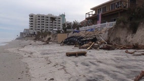 Florida neighbors build seawall hours before hurricane to save beachside business