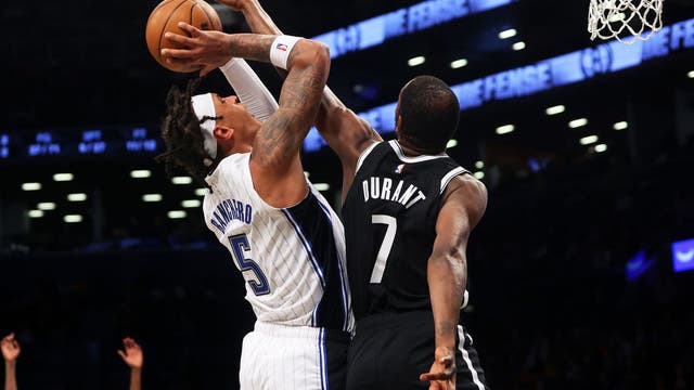 Durant scores 45, carries Nets to 109-102 win over Magic