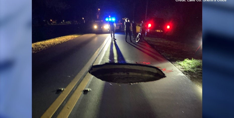 Apparent sinkhole closes roads in Lake County | FOX 35 Orlando