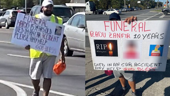 Florida police warn of roadside panhandlers using 'false stories and fictitious signs'