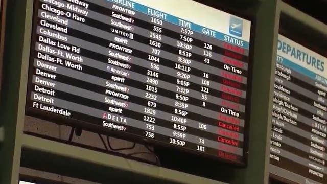 Winter storm cancels, delays dozens of flights at Orlando International Airport