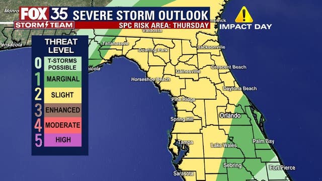 Orlando weather: Severe storms possible in Central Florida this week before cold weather moves in