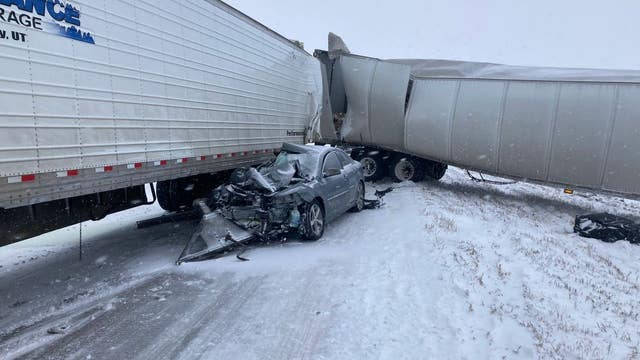 Colorado pileup: 21-vehicle crash snarls traffic on Interstate 70 near Colorado-Kansas state line