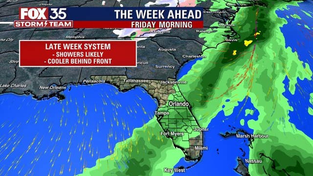 TIMELINE: System to bring Florida increased rain chances, cooler weather