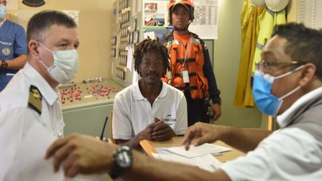 Adrift for 24 days, sailor rescued by Colombian navy after scrawling 'help' on boat