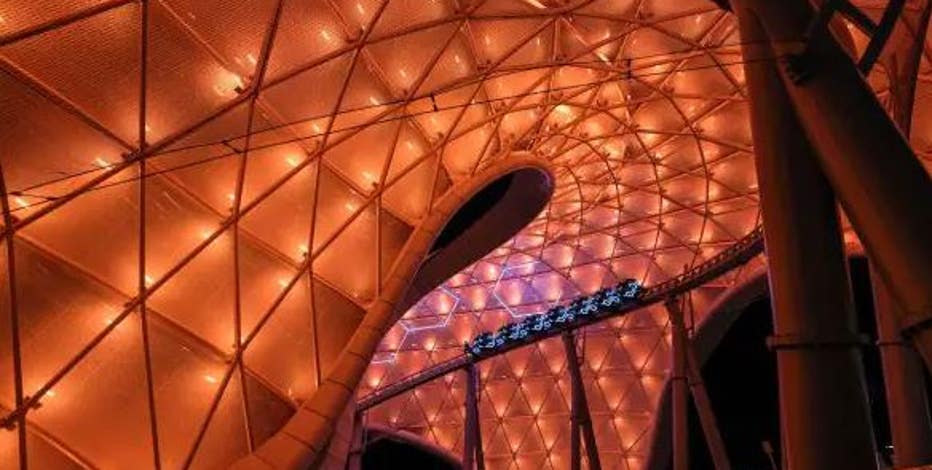 Photos: TRON Lightcycle / Run canopy officially powers on at