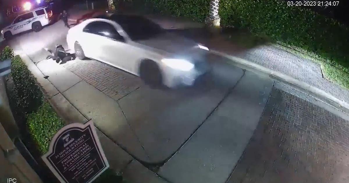 Video shows Florida police officer get hit by thief driving stolen car ...