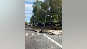 Firefighters: High-speed crash levels power pole in Alachua County