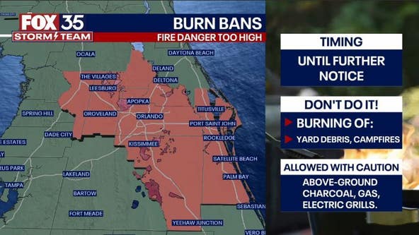 Burn bans issued across Central Florida amid dry weather conditions