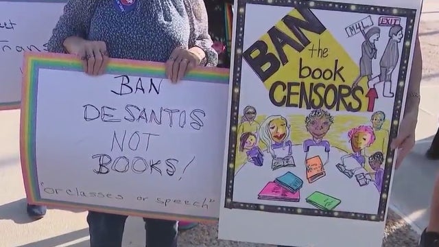 Protestors argue against banned books in Brevard County; school board member bites back