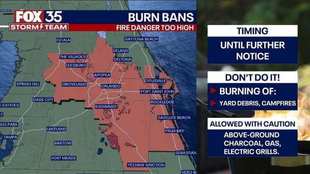 Orlando weather: Burn bans issued across Central Florida amid dry weather conditions