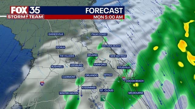 Orlando Weather Forecast: Rain lingers across Central Florida into Monday; when 80-degree temps returns