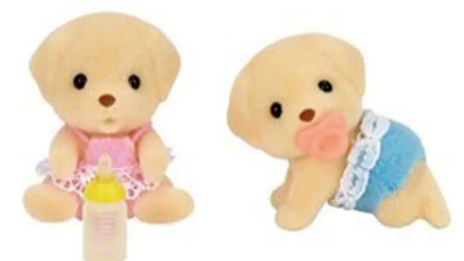 Epoch Everlasting Play LLC recalled all of its Calico Critters flocked animal figures and sets that were sold with bottle and pacifier accessories from 2000 to 2021 on March 9 due to a choking hazard. (U.S. Consumer Product Safety Commission)