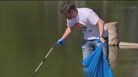 Volunteers gather to help clean the St. Johns River in Sanford