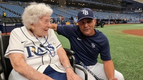 106-year-old Rays super fan enjoys historic game at Tropicana Field